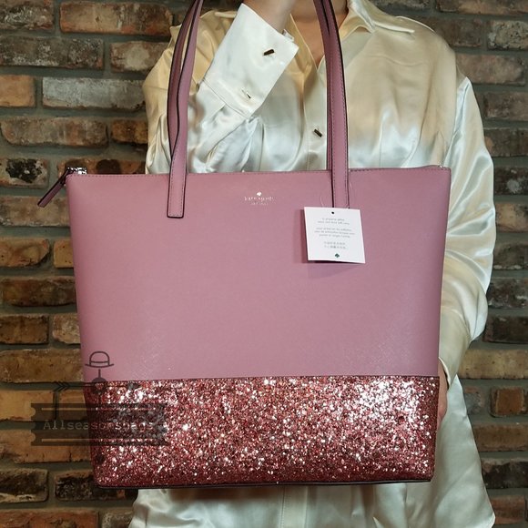 kate spade Handbags - AUTHENTIC Kate Spade New York Penny Greta Court Glitter Peony Pink TOTE BAG NWT